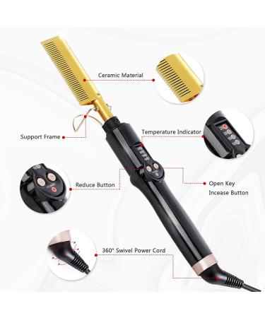 Ten-Tatent Hot Comb Hair Straightener - Electric Ceramic Beard Straightening Brush - Buy Online on GoSupps.com