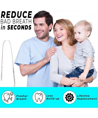 OCBA Tongue Scraper for Oral Health Natural Silver Tongue Cleaner Rustproof Use After Toothbrush for Fresh Breath Stainless Steel (1 Pack) (1 Pack) - Buy Online on GoSupps.com