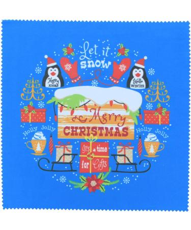 Microfibre cloth LET IT SNOW 20x20cm | Microfibre glasses cleaning cloth for Christmas