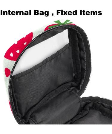Red Strawberry Pattern Portable Period Bag | Candy Napkins Storage for Women & Teens | Menstrual Cup & Breastfeeding Holder - Buy Online on GoSupps.com