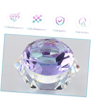 Angoily Nail Art Crystal Cup Makeup Storage Jar Clear Nail Polish Transparent Nail Polish Nail Diamonds Travel Containers for Creams Makeup Container Purple Cosmetic Cover Glass 6.5x8cm Purple - Buy Online on GoSupps.com