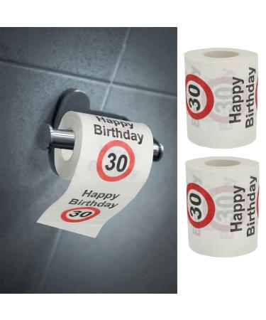 Toilet paper 2 Set "Happy Birthday30" 30.Birthday 24 meters 2-layer 180gr/sqm toilet paper motif paper toilet paper (2 x toilet paper 30)