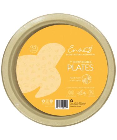 Earth's Natural Alternative 7" Compostable Plates 50 Pack