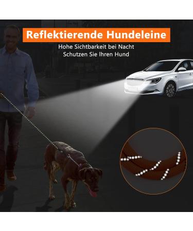 X Xben 15m Thick Dog Leash - Padded Handle & Lockable Carabiner for Small to Medium Dogs | Durable Training & Running Line in Orange - Buy Online on GoSupps.com