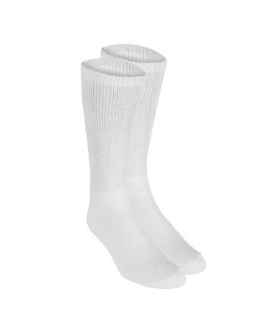 Truform Premiere Diabetic Socks for Men & Women - Medical Crew Length Mid Calf Height White Large - Comfortable & Supportive - Buy Online on GoSupps.com