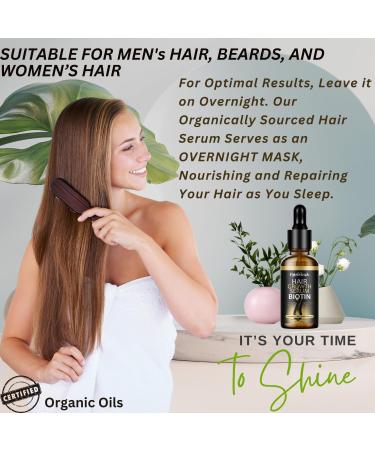 Hair Growth Serum 100% Natural Organic Hair Growth Oil with Biotin Keratin Caffeine Rosemary Castor Argan Coconut Oil Hair Loss Treatment For Men Women - Buy Online on GoSupps.com