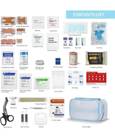 Kitgo Waterproof First Aid Kit Gift for Mother - Essential Medical Supplies for Home, Dorm, Outdoor, Car - Blue - Buy Online on GoSupps.com