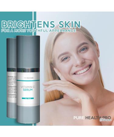 Pure Health Pro Skincare - Vitamin C Serum - Brighten Complexion - Age-Defying Facial Serum - Reduce Appearance of Skin Discolorations Hyperpigmentation Dark Spots Dark Circles - Promote Collagen - Buy Online on GoSupps.com