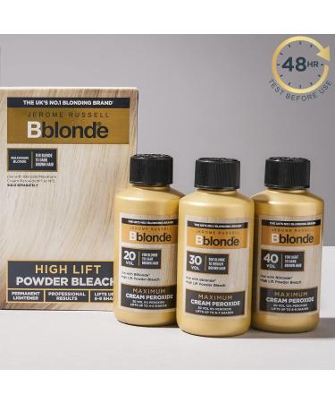 Jerome Russell Bblonde Maximum Lift Cream Peroxide 30 Vol - Permanent Blonde Hair Dye for Blonde to Medium Brown Hair Colour Hair Bleach with 9% Peroxide & Avocado Oil Lifts 6-7 Shades 75ml - Buy Online on GoSupps.com