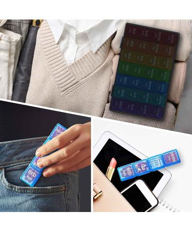 Large 4-Times-a-Day Weekly Pill Organizer with Dust-Proof Container - Rainbow - Buy Online on GoSupps.com