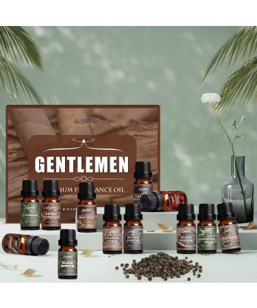 Buy SALUBRITO Gentlemen Fragrance Oils Set - Strong Scented Wood Essential Oils for Diffuser Candle & Soap Making | Sandalwood Frankincense & More - International Shipping - Buy Online on GoSupps.com
