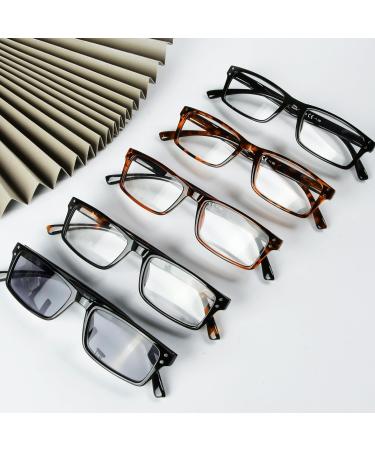 Eyekepper Spring Hinge Retro Reading Glasses - 5-Pack Mix Sunshine Readers +3.00 Rectangle - International Shipping Available - Buy Online on GoSupps.com