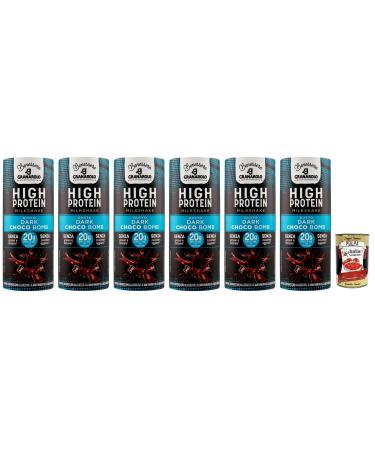 Italian Gourmet E.R. Granarolo Dark Choco Bomb High Protein Milkshakes (6-pack) UHT skimmed milk-based lactose-free and gluten-free 235ml + Italian Gourmet Polpa di Pomodoro (400g)