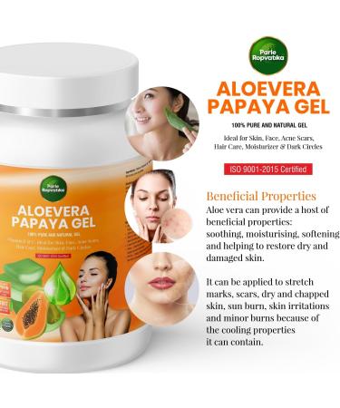 Parle Ropvatika Aloevera Papaya Gel 500 Gram 100% Pure Natural Aloe Vera Gel - Ideal for Skin Face Acne Scars Hair Care Moisturizer & Dark Circles (Aloevera Papaya Gel 500gm) - Buy Online on GoSupps.com
