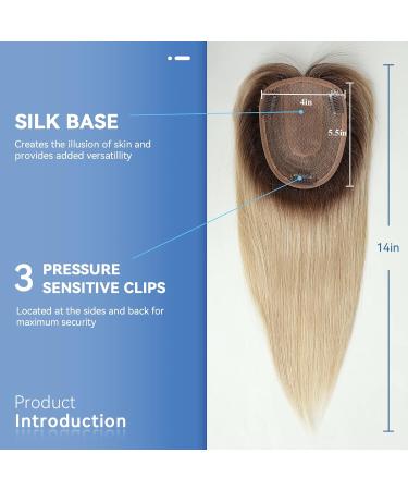 Haircube Ombre Light Blonde Human Hair Topper for Women 100% Remy 150% Dense Clip-In Topper with Bangs 14 Inch 40g - Buy Online on GoSupps.com