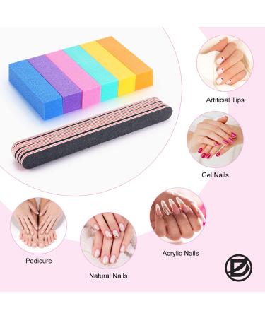 Professional 100/180 Grit Double Sided Nail Files Kit - 12 Pcs Black | Nail Care Set for Manicure & Pedicure - Buy Online on GoSupps.com