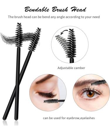 Canvalite 300 Pcs Disposable Mascara Wands, Lip Wands & Micro Applicators Set - 100 Pcs Each of Eyelash Brushes, Lipstick Wands & Makeup Brushes in Black - Buy Online on GoSupps.com