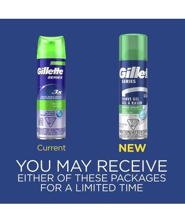 Gillette Series 3X Sensitive Shave Gel - Hydrating, Protecting, and Soothing - 7oz Each - Pack of 6 - Buy Online on GoSupps.com