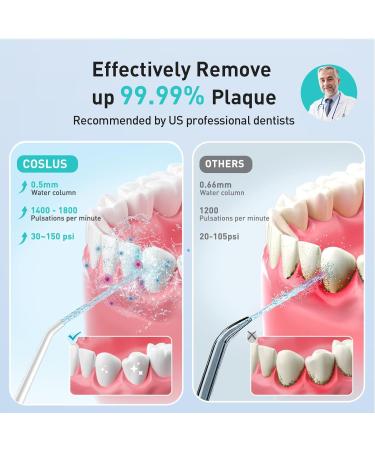 COSLUS Water Dental Flosser - Portable Oral Irrigator with 4 Modes and 4 Jet Tips - Buy Online on GoSupps.com