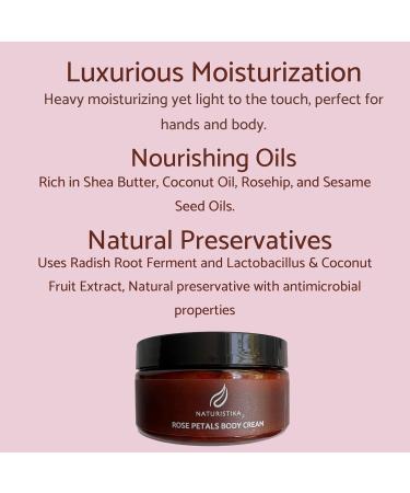 Rose Petals Body Cream | Luxurious Natural Moisturizer with Shea Butter & Aloe - Non-Greasy Rose Scent | International Shipping Available - 8 oz - Buy Online on GoSupps.com
