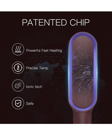 Hair Straightener Brush - Fast Heating 5 Temp Settings Anti-Scald | Ideal for Home & Travel - Buy Online on GoSupps.com