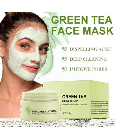 Green Tea Face Mask Kaolin Clay Mask for Pores Skincare Organic Mud Mask for Face Green Tea Deep Cleanse Mask Deep Cleansing Reducing Acne & Oil Smoothing & Anti Aging Reduce Blackhead - Buy Online on GoSupps.com