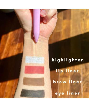 Waterproof Eyeliner Pencil | Matte 4 In 1 Lip | 4 Colors Eyebrow Marker Rotating Long-Wear Sweatproof For Natural Daily Makeup Replacement Refill - Buy Online on GoSupps.com