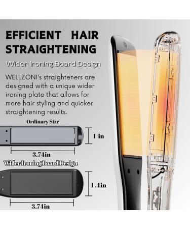 Buy WELLZON 1.4" Professional Hair Straightener - Fast Heating LED Display Auto Off | Ideal for Short & Long Hair - Buy Online on GoSupps.com