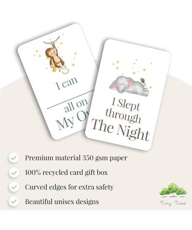 40 Jungle Theme Milestone Baby Cards in Gift Box | Unique Baby Shower Gift for New Parents | Unisex Newborn Baby Milestone Cards | Pregnancy Gifts & Keepsakes - Buy Online on GoSupps.com