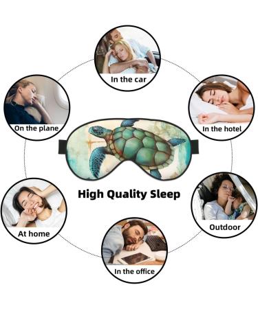Soft Sleep Mask for Men & Women - Double-Sided Ocean Turtle & Conch Eye Covers - Adjustable Blacout Blindfold for Travel & Home - Buy Online on GoSupps.com