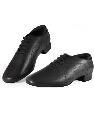 Men's Black Leather Ballroom Dance Shoes - Size 9.5 | Latin Salsa Dancing Character Shoes - Buy Online on GoSupps.com