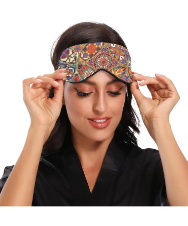 Xigua Cooling Eye Mask for Summer Rest - Breathable Sleep Cover for Men & Women | Elastic Contoured Blindfold for Travel - Mandala Boho Style - Buy Online on GoSupps.com