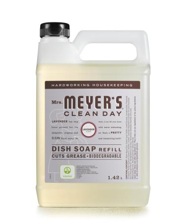 Mrs. Meyer's Clean Day Dish Soap Refill Cruelty Free Dishwashing Liquid Lavender Scent 1.4 Liter Refill for Dish Soap Bottle
