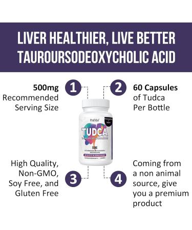 TUDCA 500mg - Premium Tauroursodeoxycholic Acid Supplement with Humic & Fulvic Acids | 240 Capsules for Optimal Bile Health - Buy Online on GoSupps.com
