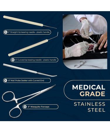 InstaSkincare Advanced Dissection Kit - 20 Pcs Set for Biology Lab and Medical Students - Stainless Steel Scalpel Knife Handle Blades Included - Buy Online on GoSupps.com