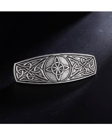 TEAMER Celtic Knot Hair Clip - Vintage Metal Barrette Headwear for Women, Witches Knot 2 - Antique Silver - Buy Online on GoSupps.com