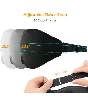 3D Deep Contoured Sleep Mask - Adjustable Strap, 99% Light Blocking Eye Mask for Men and Women - Soft Comfort for Sleeping, Travel, Yoga, Nap - Buy Online on GoSupps.com