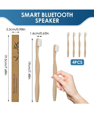 Srlwmyi Bamboo Toothbrush Set | 4 Nano Soft Vegan Brushes | 100% BPA-Free & Eco-Friendly | Biodegradable Dental Care - Buy Online on GoSupps.com