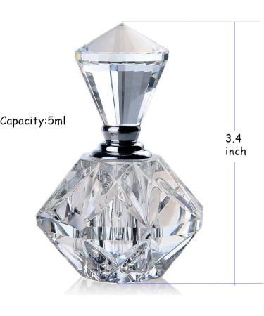 H&D Clear Art Carved Crystal Mini Refillable Perfume Bottle - 5ml (Set of 3) - Elegant Travel Size Fragrance Containers - Perfect Gift Idea - Buy Online on GoSupps.com