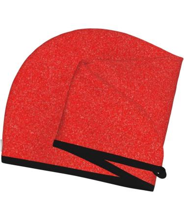 Red Glitter Hair Towel Wrap - Fast Drying Hair Turban with Button | Perfect Hair Drying Solution - Buy Online on GoSupps.com