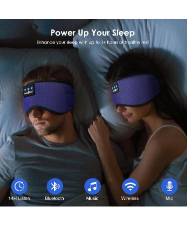 Musicozy Bluetooth Sleep Headphones - Upgraded V5.3, Adjustable & Comfortable Eye Mask for Side Sleepers - Navy - Buy Online on GoSupps.com