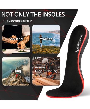 RooRuns Plantar Fasciitis Insoles for High Arch Support | XL Orthotics for Flat Feet | Pain Relief for Men & Women - Perfect for Running & Heavy Duty Work - Buy Online on GoSupps.com