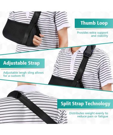 Adjustable Arm Loop & Shoulder Immobilizer Bandage - Soft Padded Strap for Broken Arms & Wrists - Unisex Black Ideal for Adults | International Shipping - Buy Online on GoSupps.com