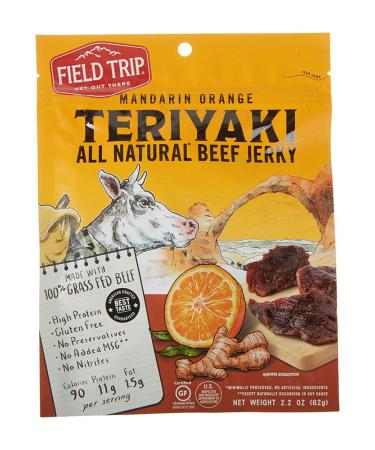 Field Trip Beef Jerky | Gluten Free Jerky, Low Carb, Healthy High Protein Snacks with No Nitrates, Made with All Natural Ingredients | Teriyaki | 2.2oz Bag