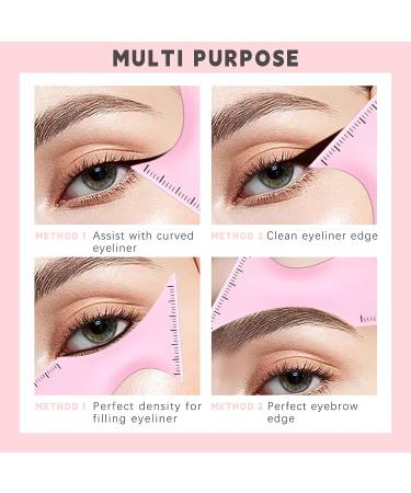 HOSAILY 5-in-1 Eyeliner Stencils - Multi-Purpose Silicone Makeup Tool for Winged Eyeliner, Defined Eyebrow, Eyelash, Face Contour, and Lip Line - Pink - Buy Online on GoSupps.com