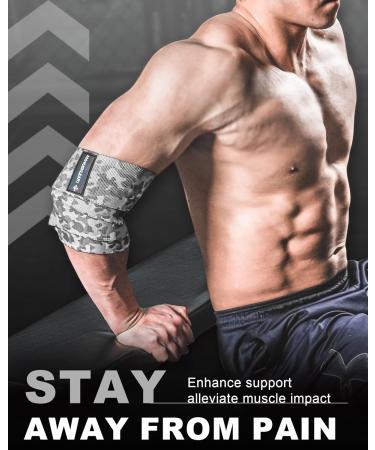 MANUEKLEAR Bench Press Elbow Sleeve - Durable 40 Nylon Wraps for Weightlifting & Powerlifting - Unisex Support in Snowfield Gray - Buy Online on GoSupps.com