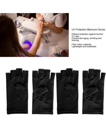Professional UV Gloves for Nails Full Coverage Finger UV Nail Gloves for Gel Nail Lamp Manicures with Breathable Comfortable Black (Black) One Size - Buy Online on GoSupps.com
