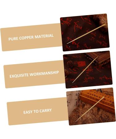 3 Pcs Reflexology Auricular Probe Set | Face & Body Massage Tools | Ear Stimulator & Detecting Pen | Pure Copper | Golden Finish | 13.3x0.6cm - Buy Online on GoSupps.com