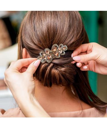 PATKAW Hair Barrette Rhinestone Barrette Women Hair Clip Nonslip Sparkly Bun Updo Hair Clip As Shown - Buy Online on GoSupps.com