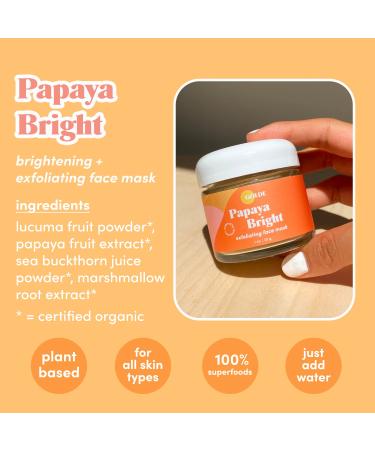 GOLDE Papaya Bright Superfood Facial Mask - 100% Organic, Anti-Pollution, Vegan, Cruelty-Free (1 oz) - Buy Online on GoSupps.com